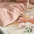 Set lenjerie pentru Patut Bebe din 6 piese Vlupe roz (6)